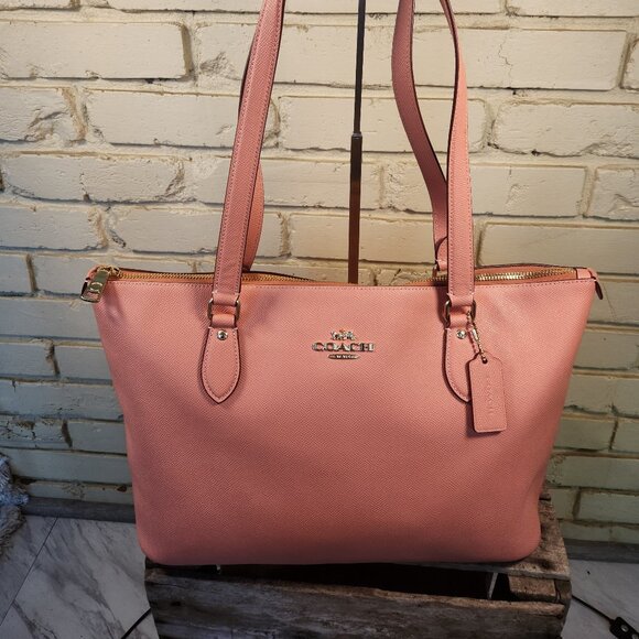 Like New Coach Gallery Coral Shoulder Bag Tote Purse Xl - Picture 3 of 12